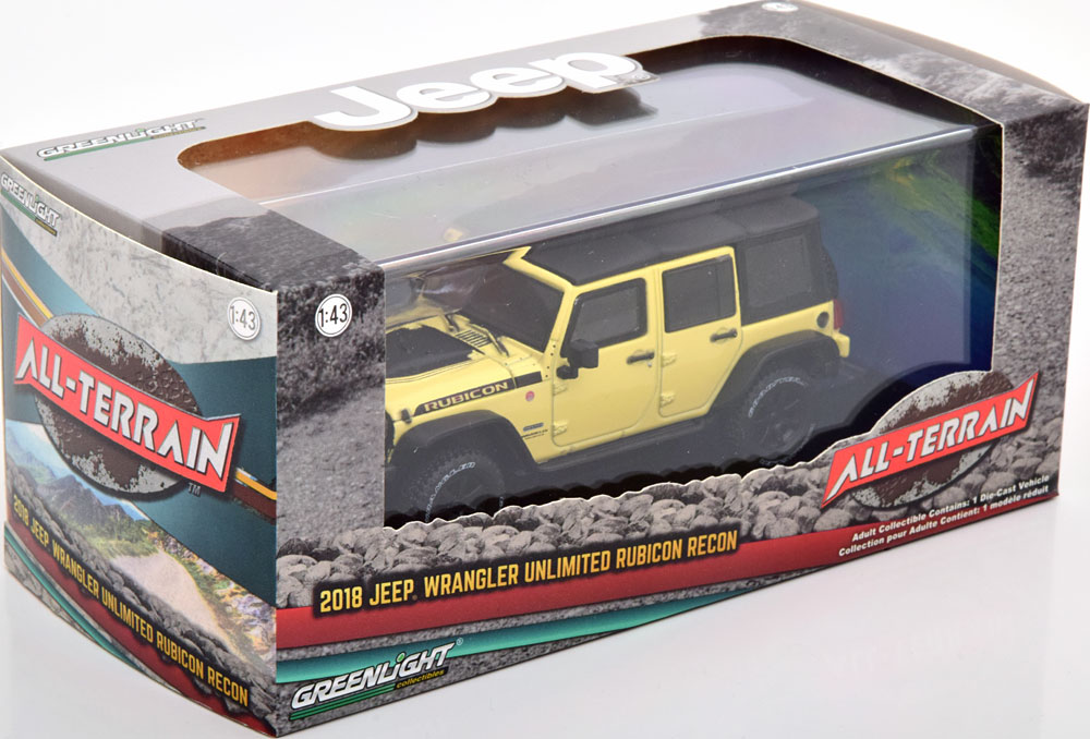 1:43 Greenlight Jeep Wrangler Unlimited Rubicon Recon 2018 creme