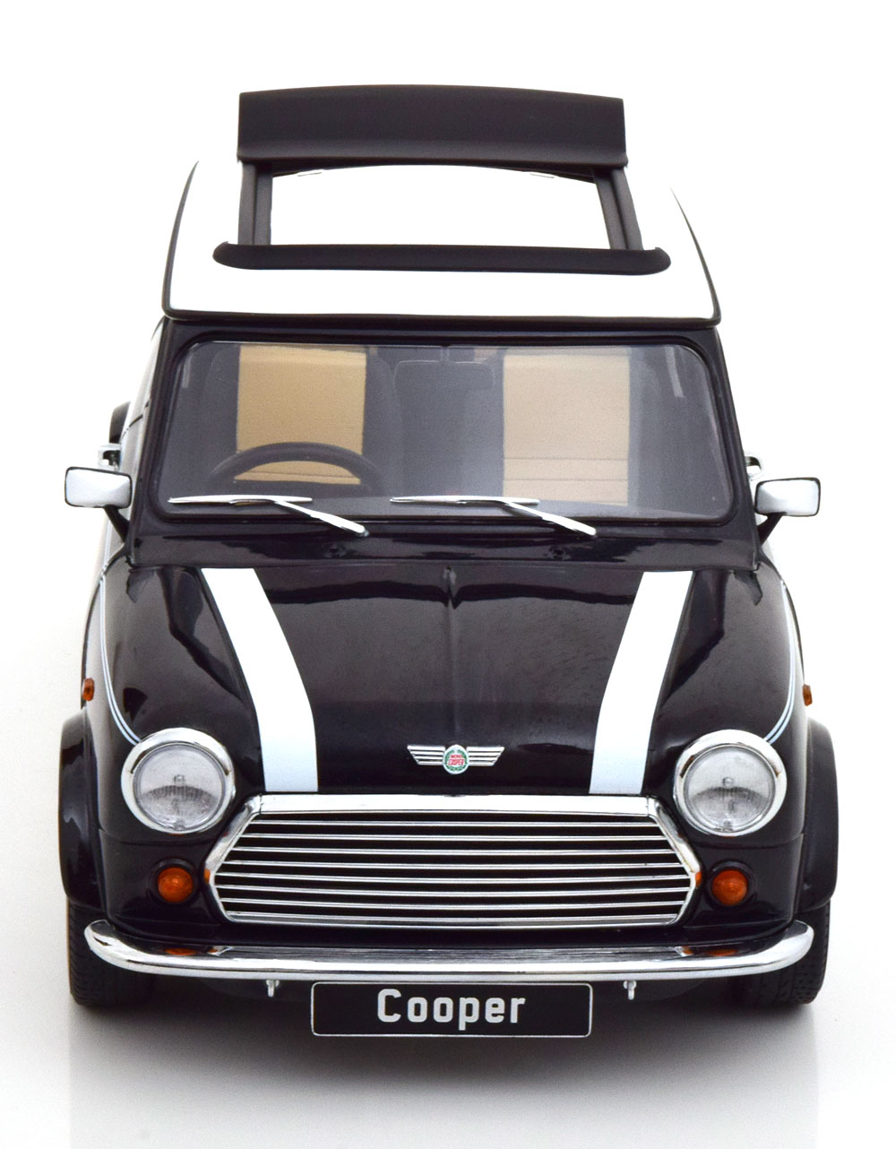 1:12 KK-Scale Mini Cooper RHD Sunroof blackmetallic/white